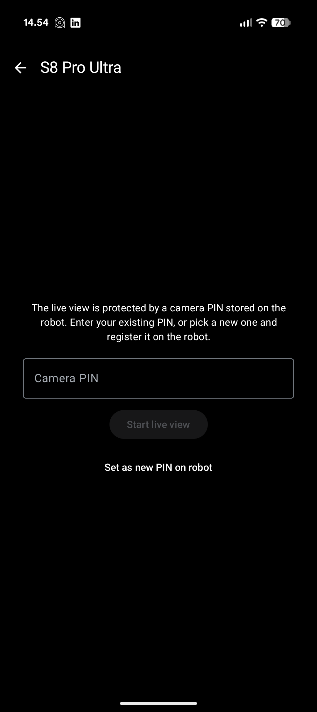 PIN-protected camera live view