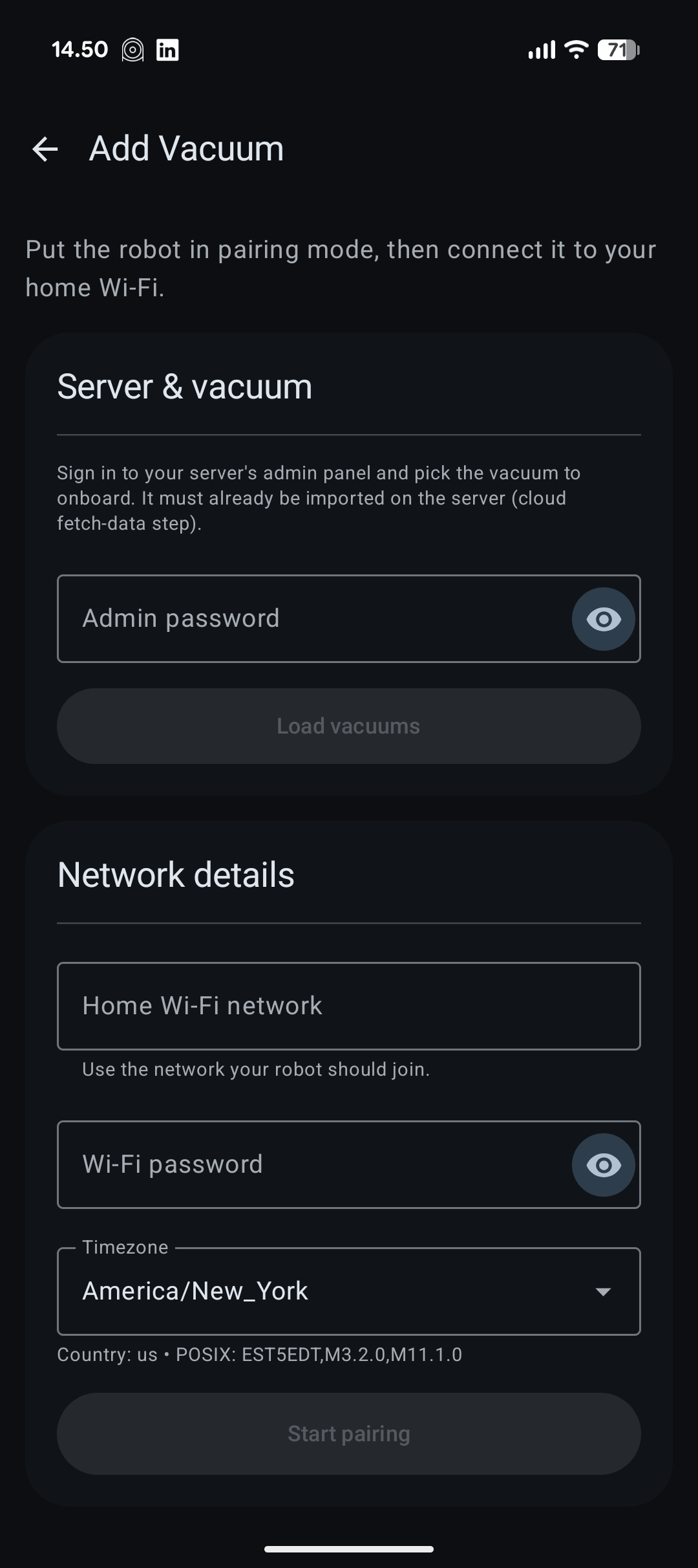 Add Vacuum flow for pairing a robot to your home Wi-Fi